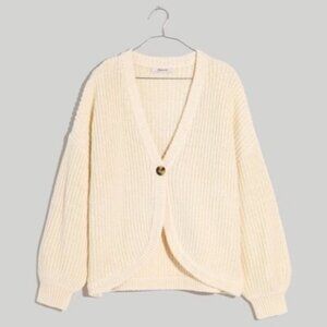 Madewell Shirttail Cardigan Sweater | Antique Cream | Size Small